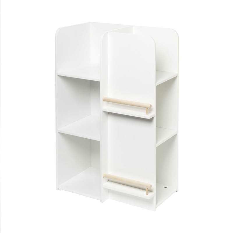 Bibliothèque multi-faces blanc et naturel Oxybul