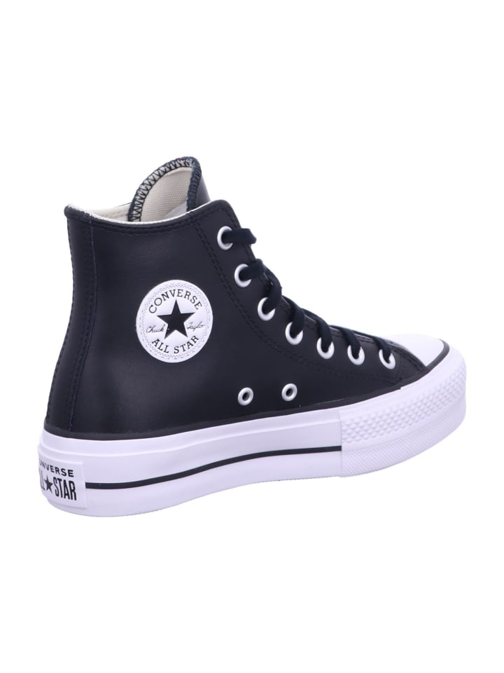 Converse Damen- Schnürschuhe ALL STAR LEATHER PLATFORM in Schwarz günstig kaufen