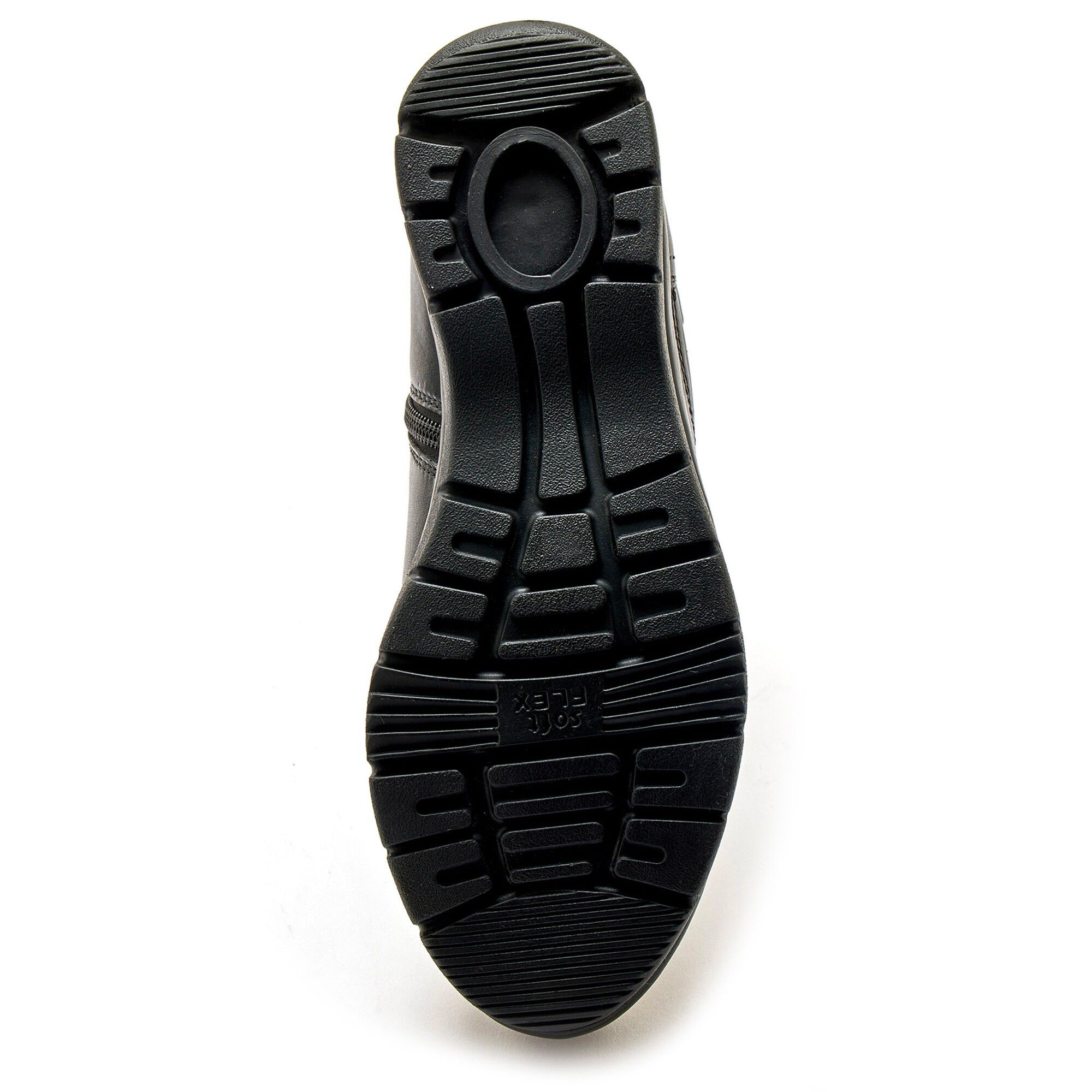 Boots zippées doublées Grande largeur en cuir