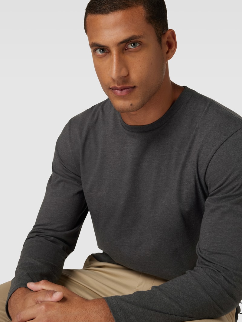 Longsleeve mit Rundhalsausschnitt in anthrazit