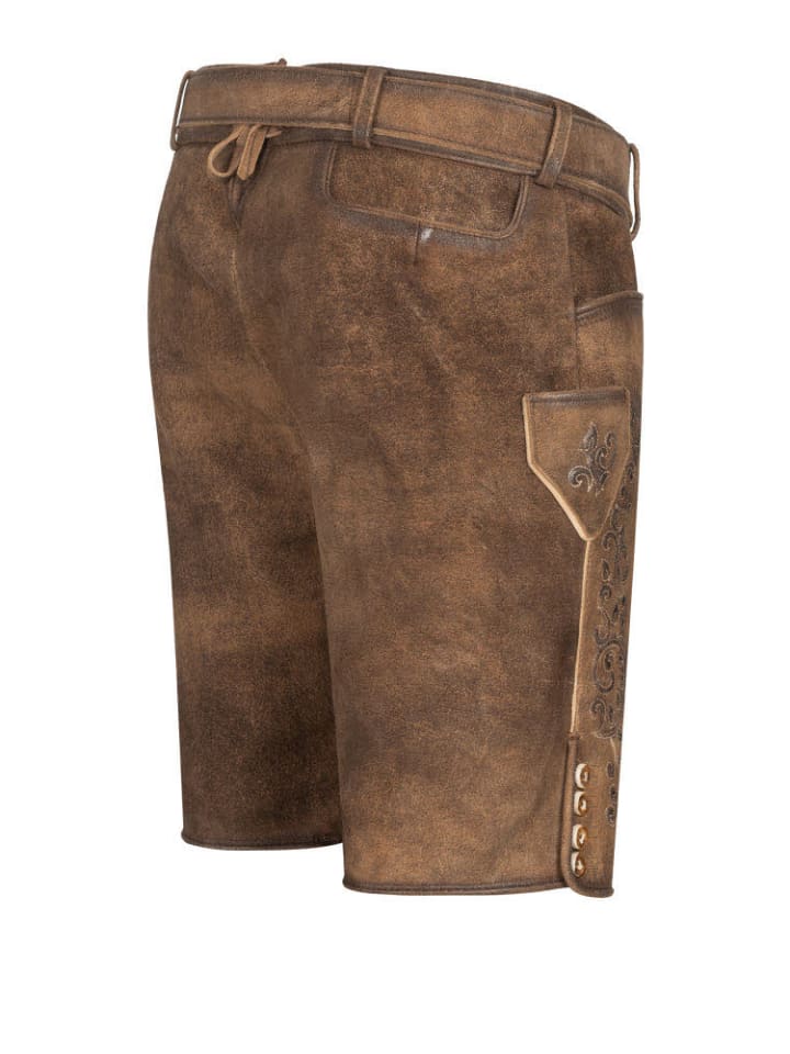 Nübler Lederhose kurz RV Obert in Braun günstig kaufen