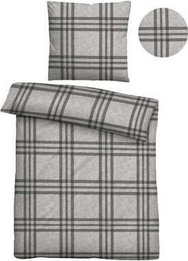 Bettwäsche Lya, Biberna, Flanell, 2 teilig, kuschelig warm, weich, Melange, 100% Baumwolle, made in Germany
