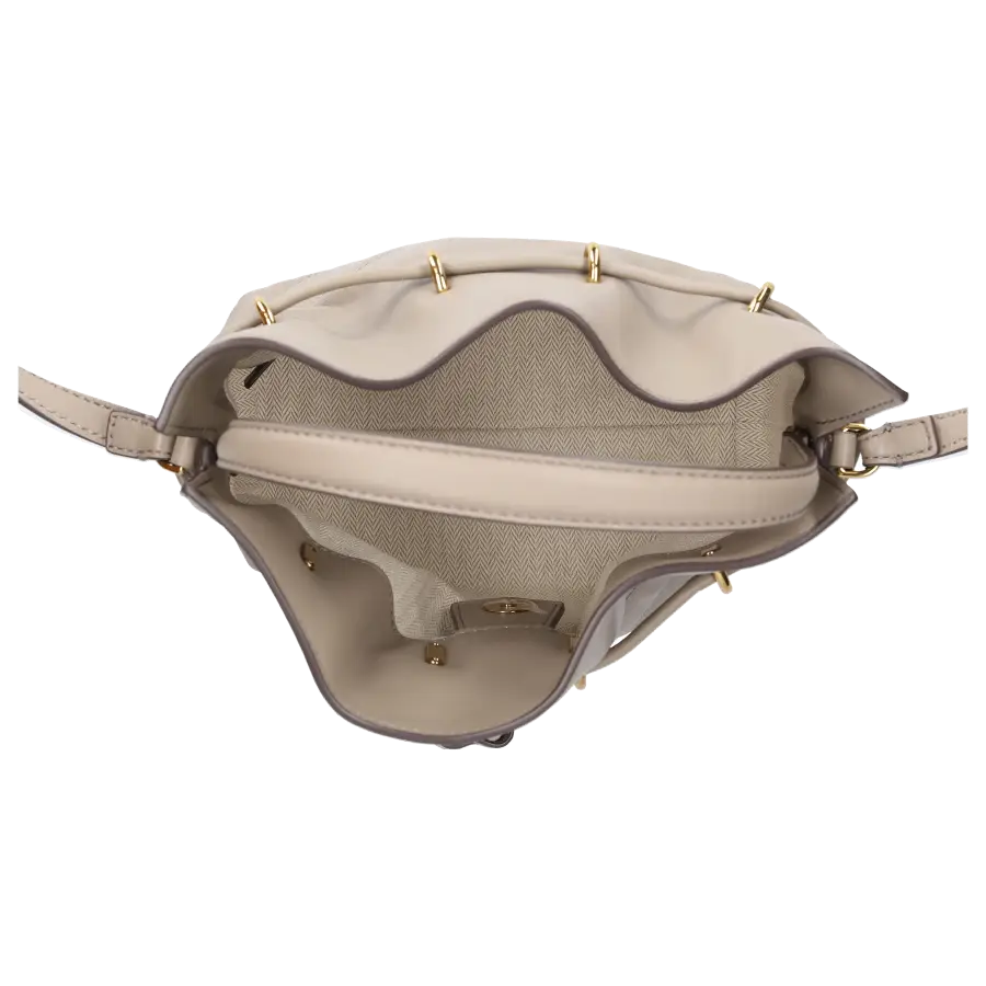 Tory Burch - Handtasche CHEVRON MINI BUCKET Kalbsleder - beige