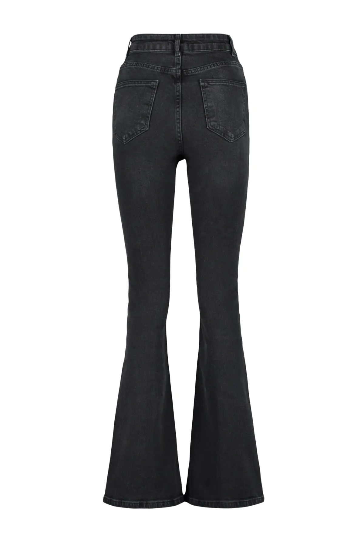 Trendyol Collection  Schwarze Schlagjeans mit hoher Taille TWOSS23JE00063
