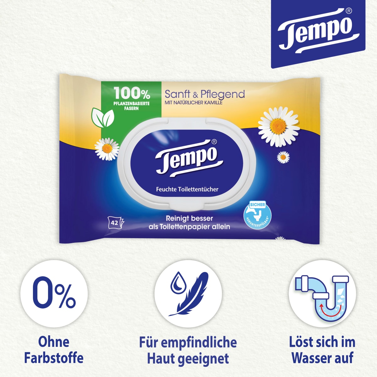 Feuchtes Toilettenpapier sanft & pflegend Kamille (2x42 St), 84 St