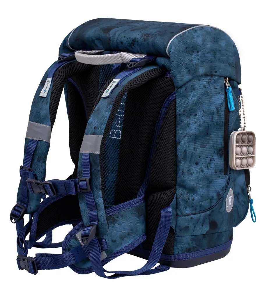 Belmil Motion Schulranzen Set 5-teilig mit 6 Patches - Blue Splash