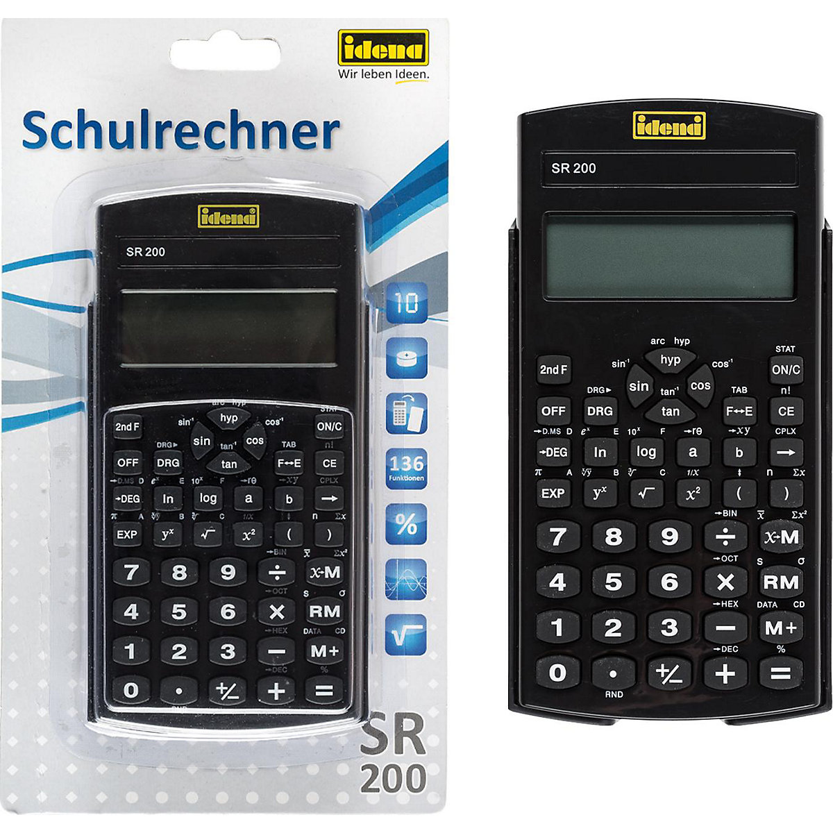 Idena Schulrechner SR 200 10-stellig schwarz