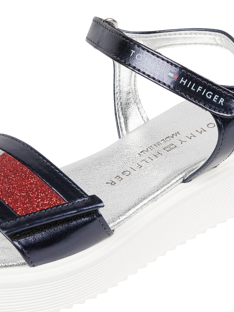 Sandalen mit Glitter-Effekt Modell 'Debora' in marineblau
