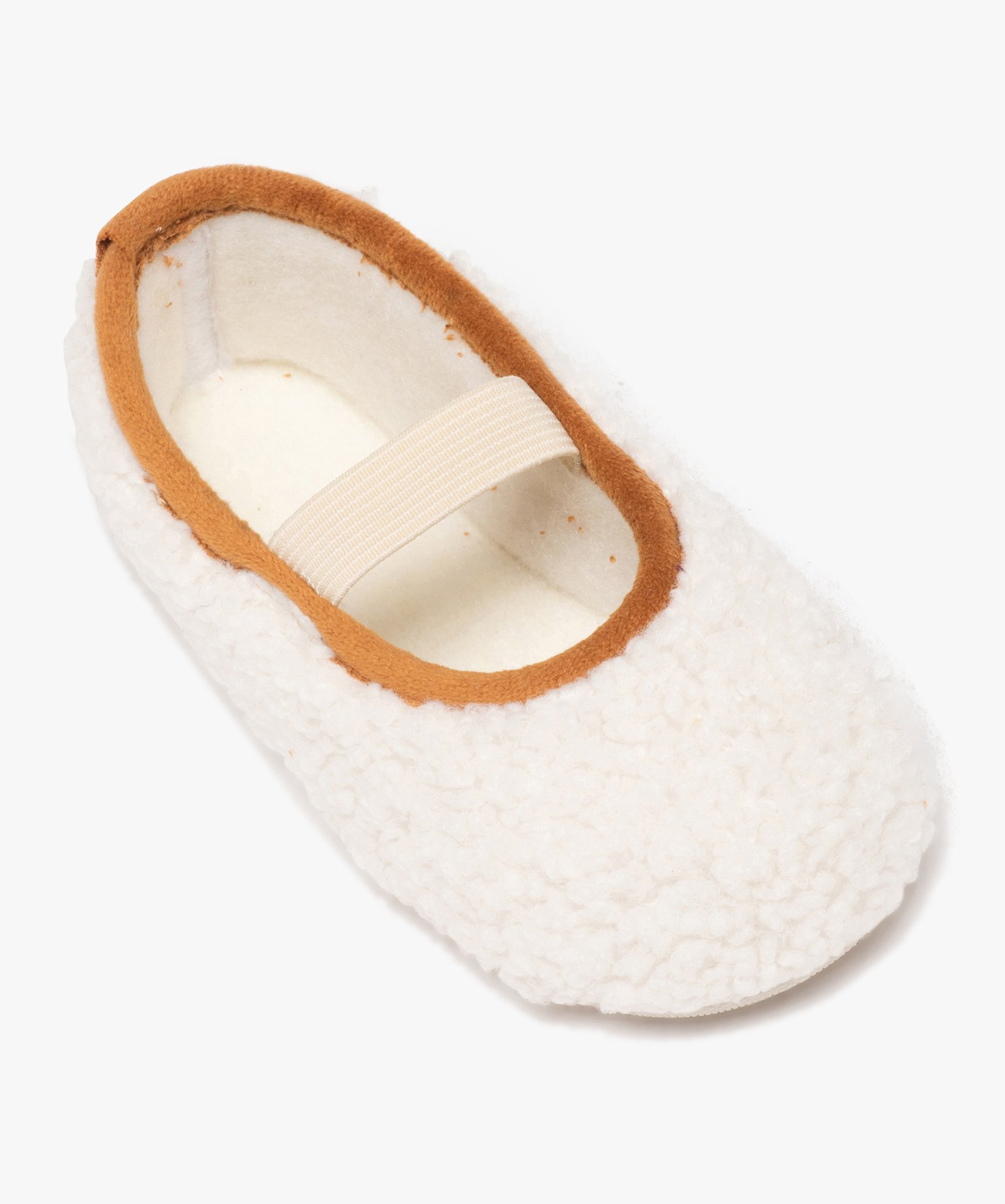 Chaussons fille ballerines fourrées dessus en Sherpa beige | GEMO