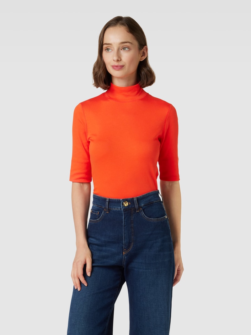 T-Shirt mit Stehkragen in rot