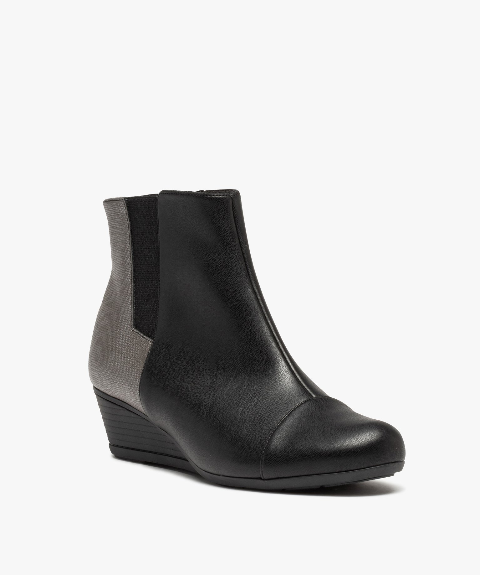 Boots femme confort à talon compensé noir | GEMO
