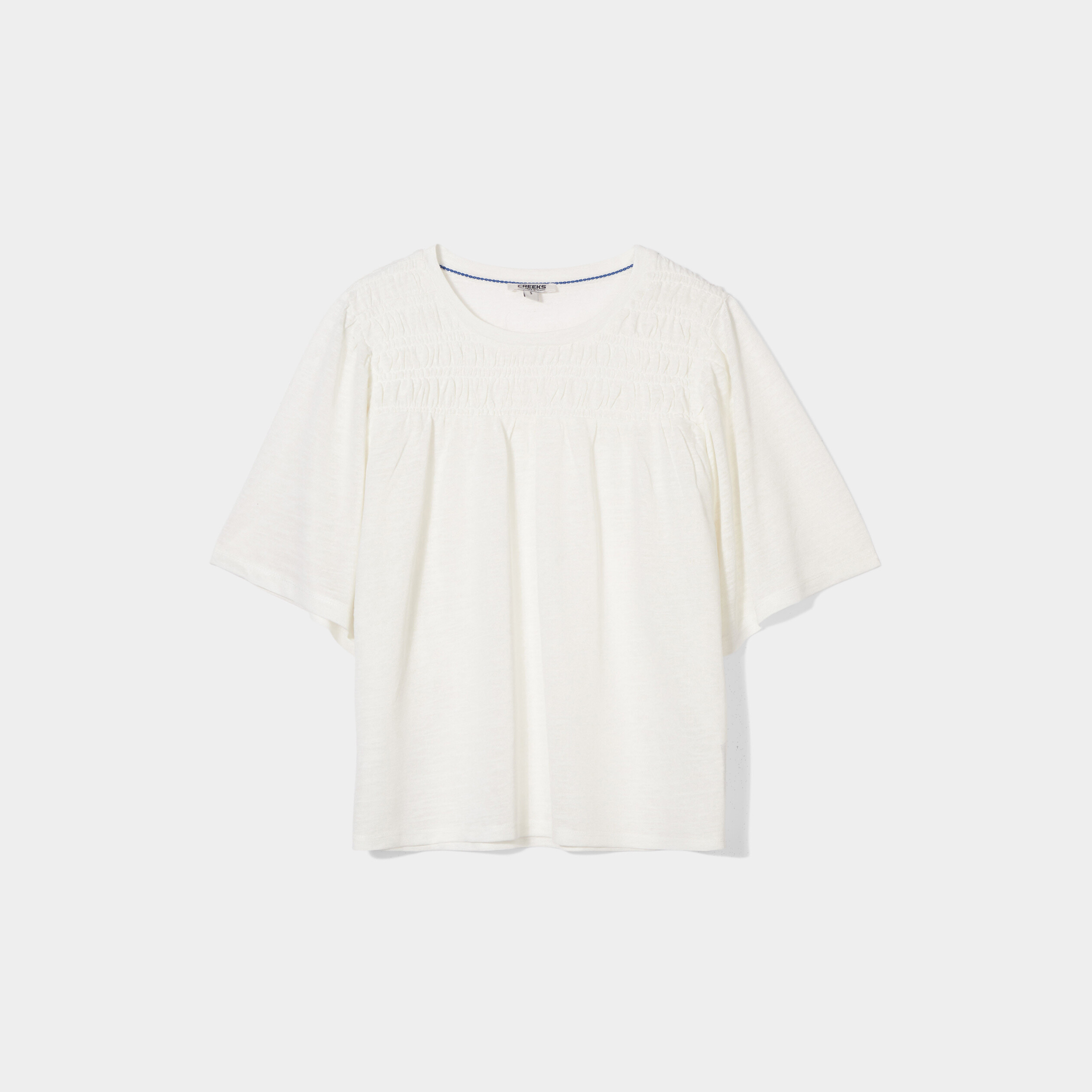 T-shirt manches courtes volantées Creeks blanc femme | La Halle