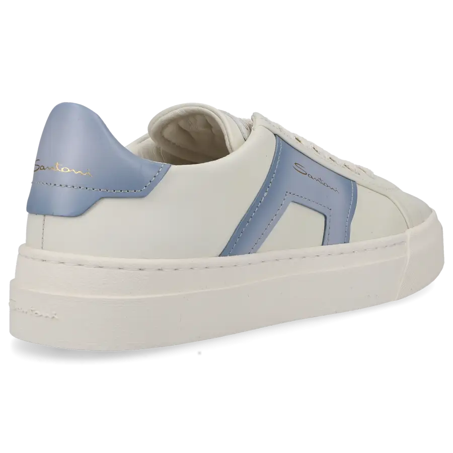 Santoni - Sneaker low DOUBLE BUCKLE Kalbsleder - weiß