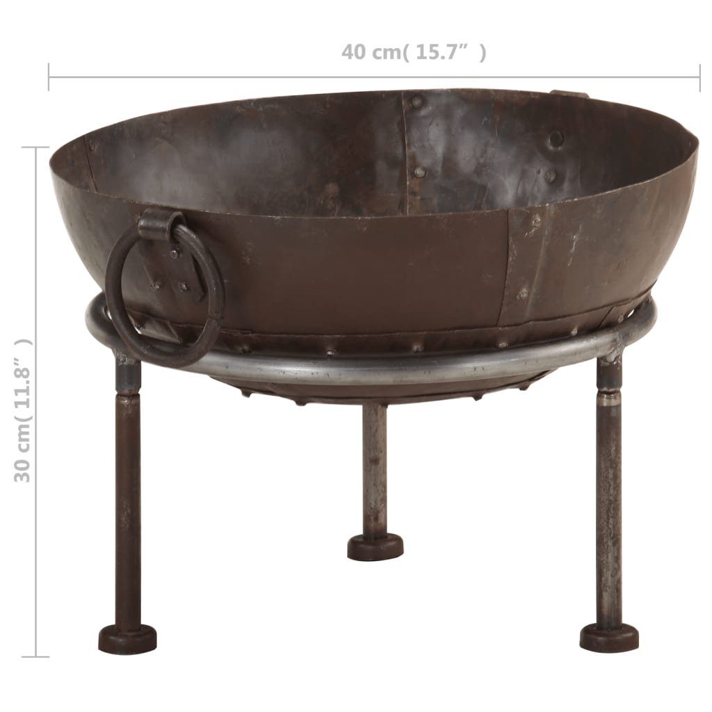 vidaXL Feuerstelle Rustikale Feuerstelle Ø 40 cm Eisen