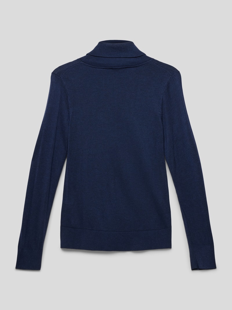 Strickpullover mit Rollkragen in blau