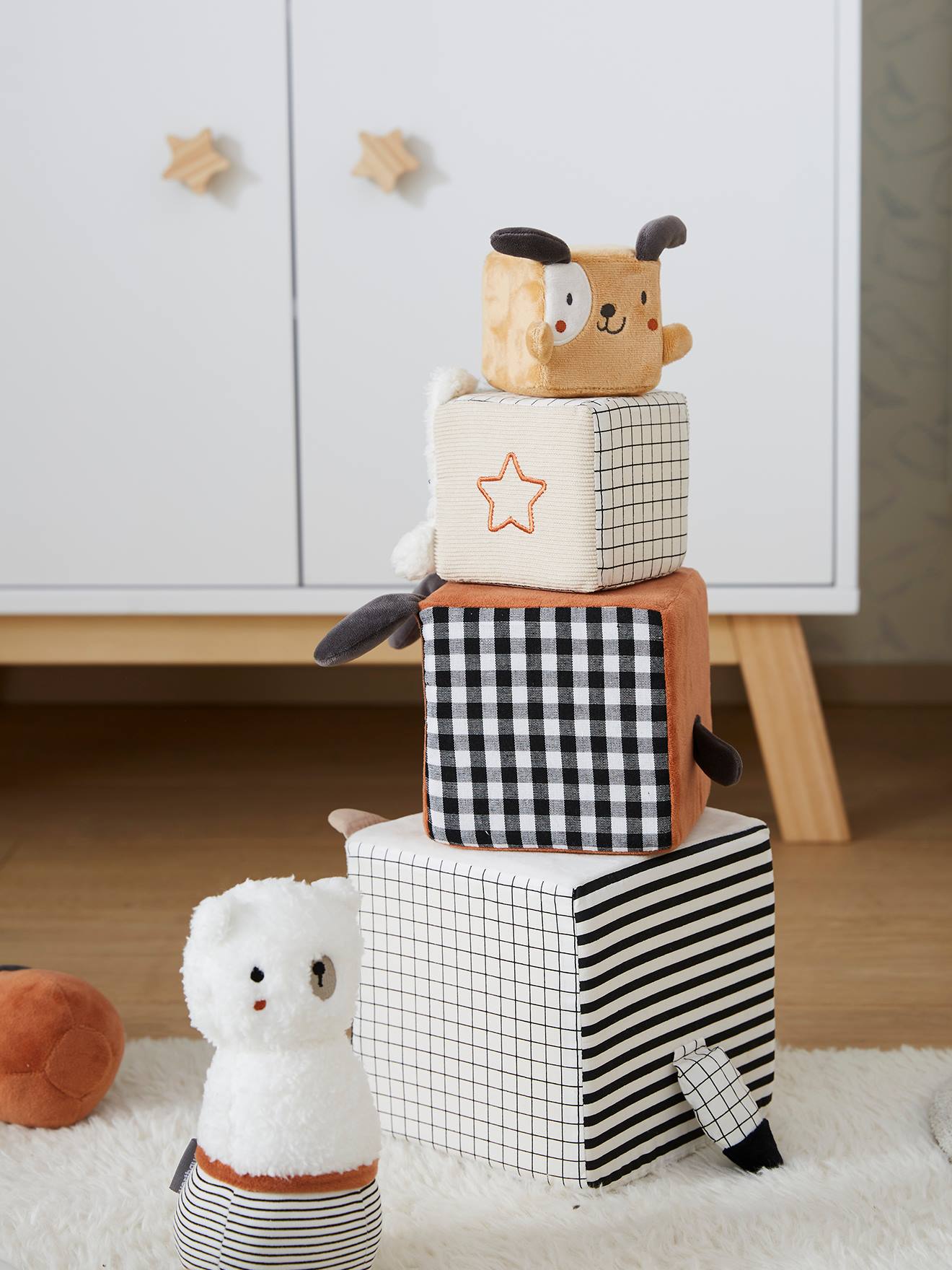 Cubes en tissu MES PETITS JOUETS multicolore