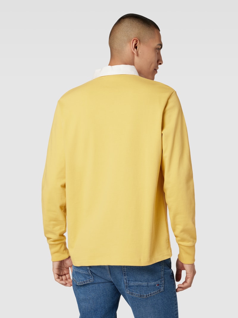Sweatshirt mit Kentkragen Modell 'SHIELD' in gelb
