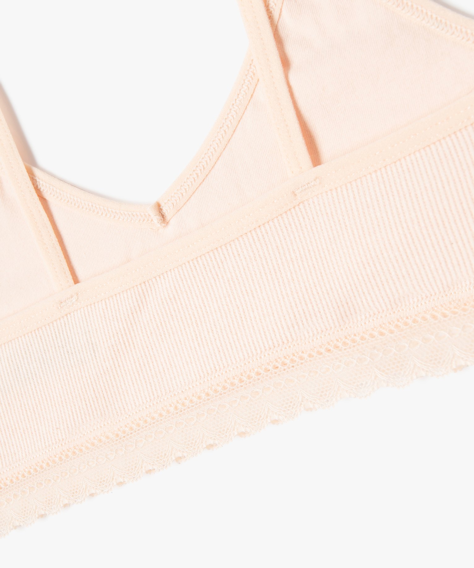 Brassière à fines bretelles en maille ctelée fille rose | GEMO