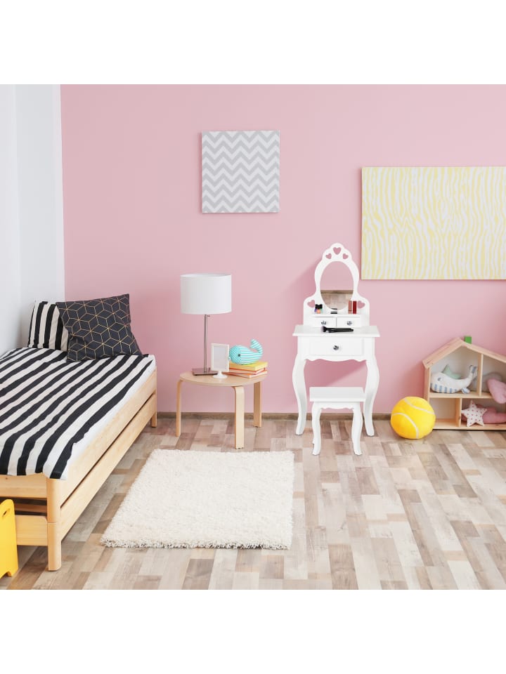 relaxdays Kinder Schminktisch in Weiß - (B)50 x (H)110 x (T)30 cm günstig kaufen onesize