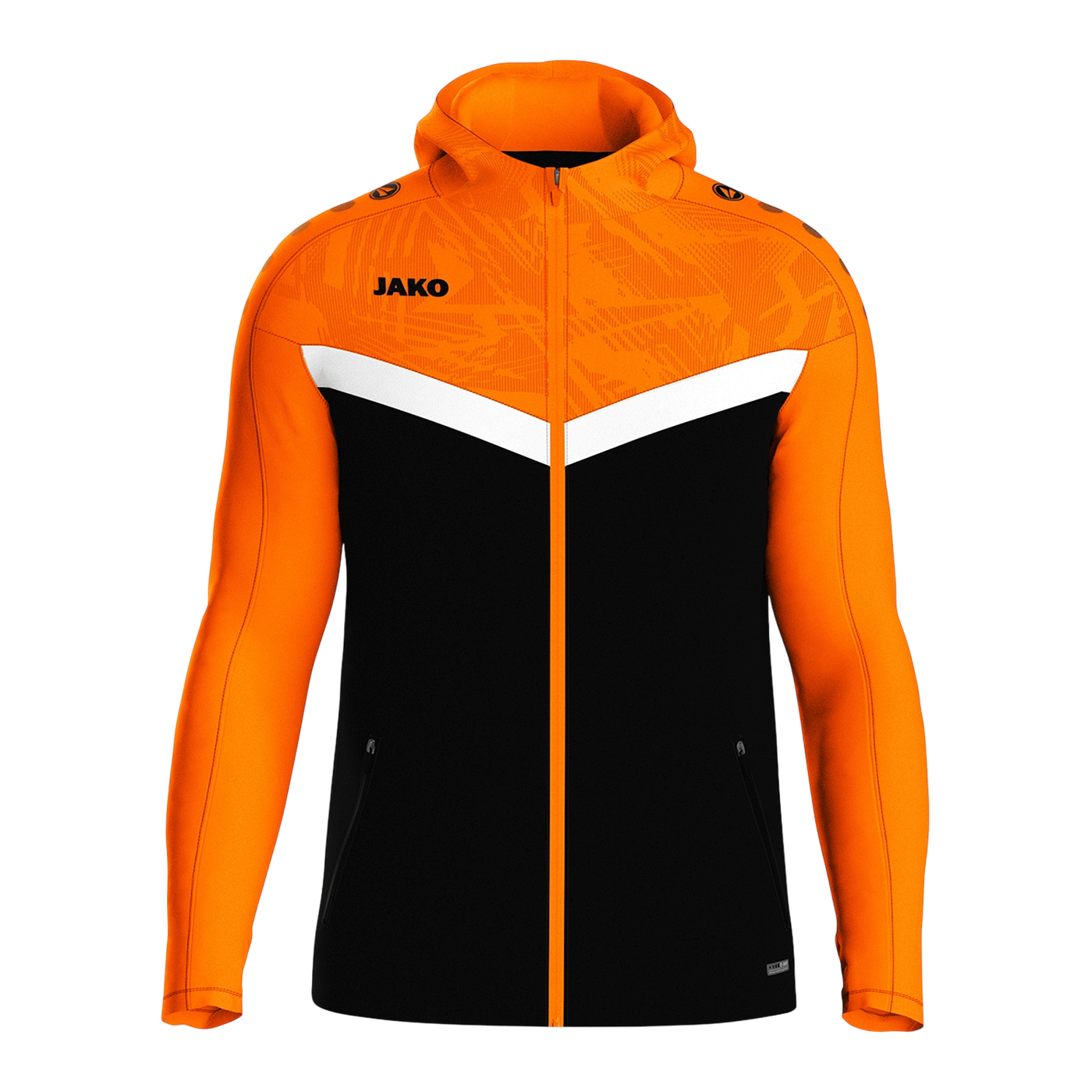 JAKO Icon Kapuzenjacke Schwarz Orange F807