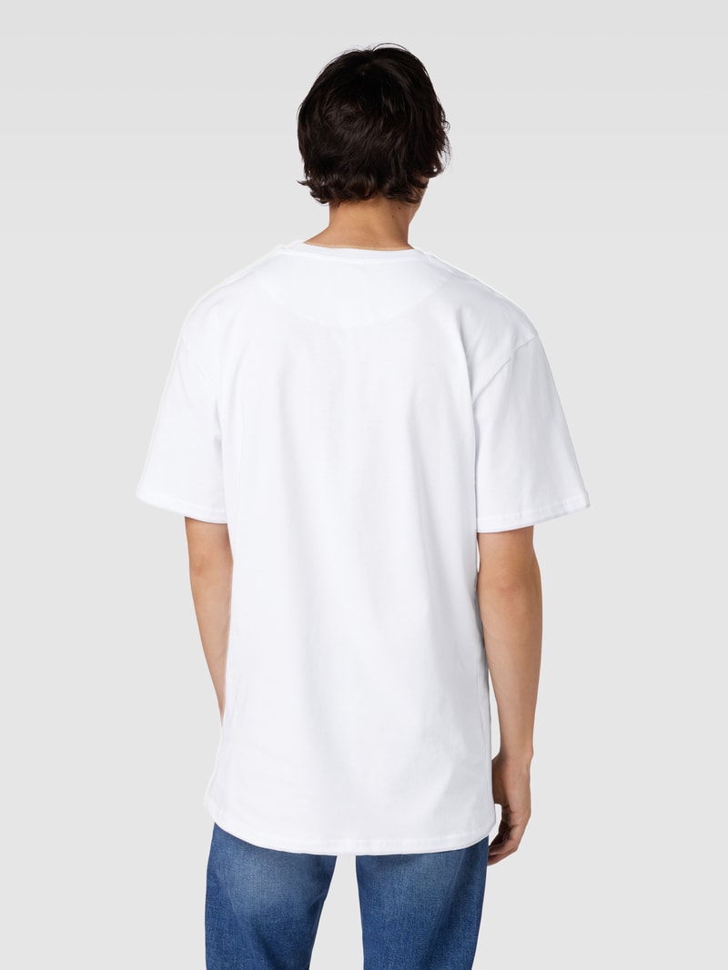 Oversized T-Shirt mit Logo-Stitching in weiss