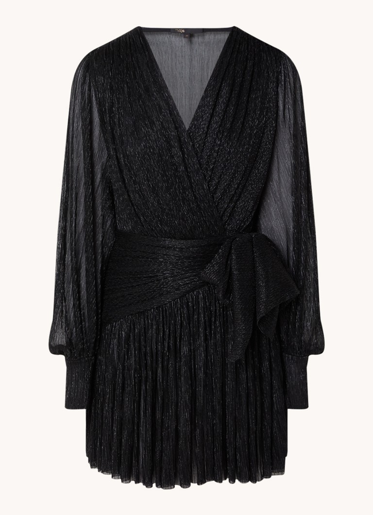 Maje - rochie mini-tunică semitransparentă cu fundă