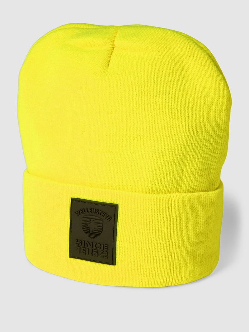 Beanie mit Label-Patch Modell 'BEN' in gelb