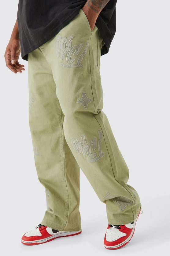 Plus lockere Hose mit Applikation
