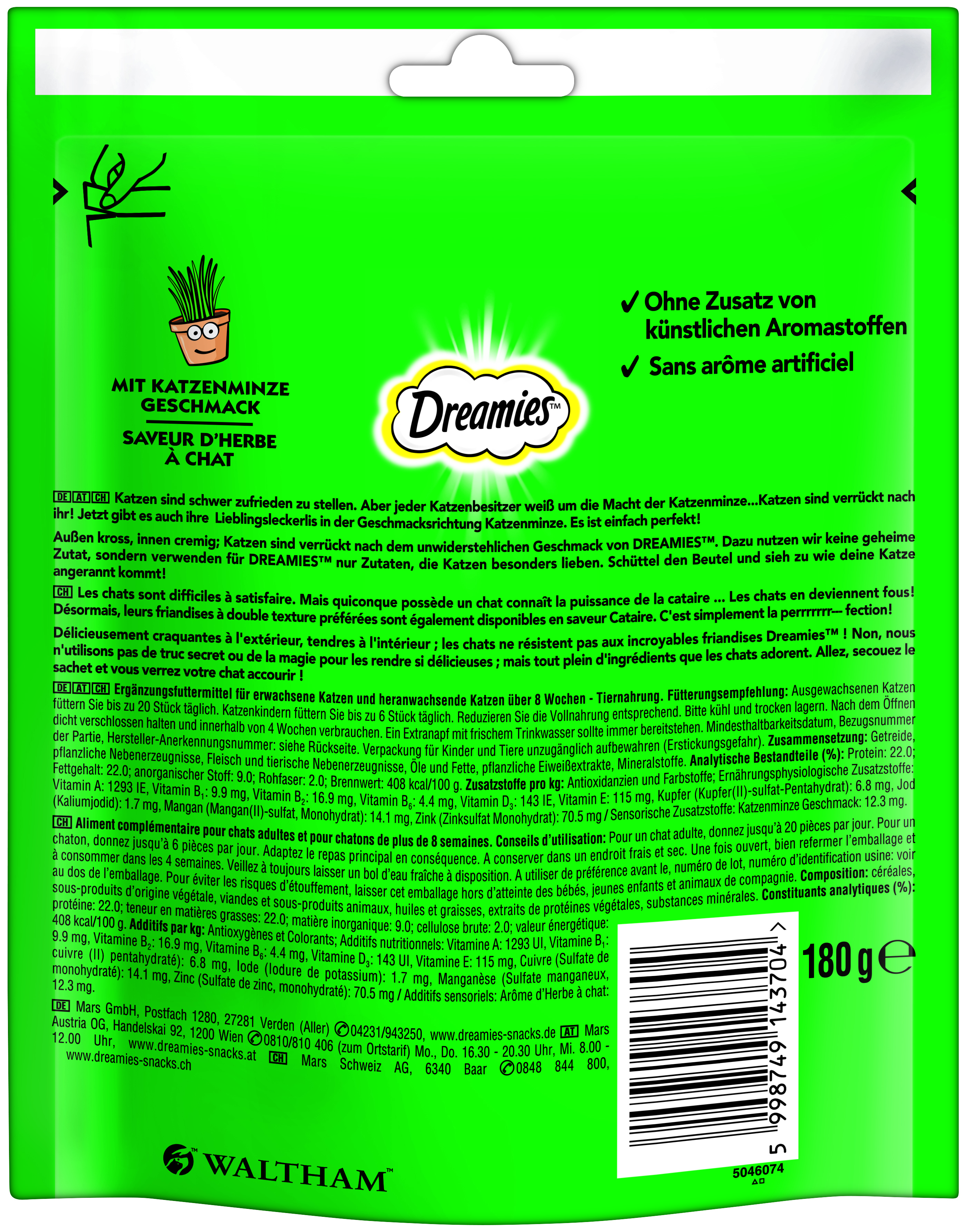 Dreamies Snacks Dreamies Mega Pack 180g Katzenminze