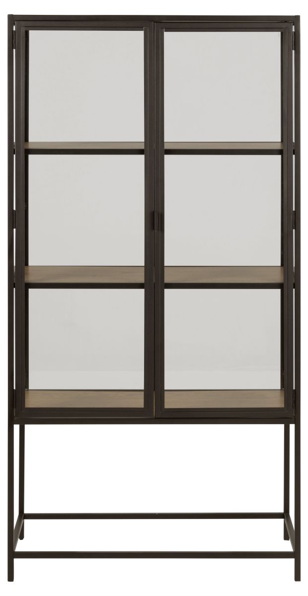Vitrine Seaford Eiche Schwarz 77 x 150 cm