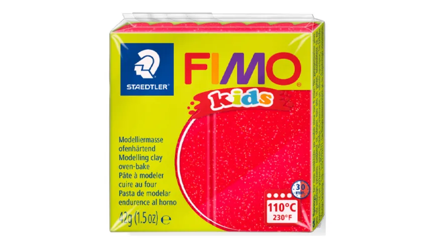 STAEDTLER Modelliermasse FIMO® Kids Glitter rot 42 g
