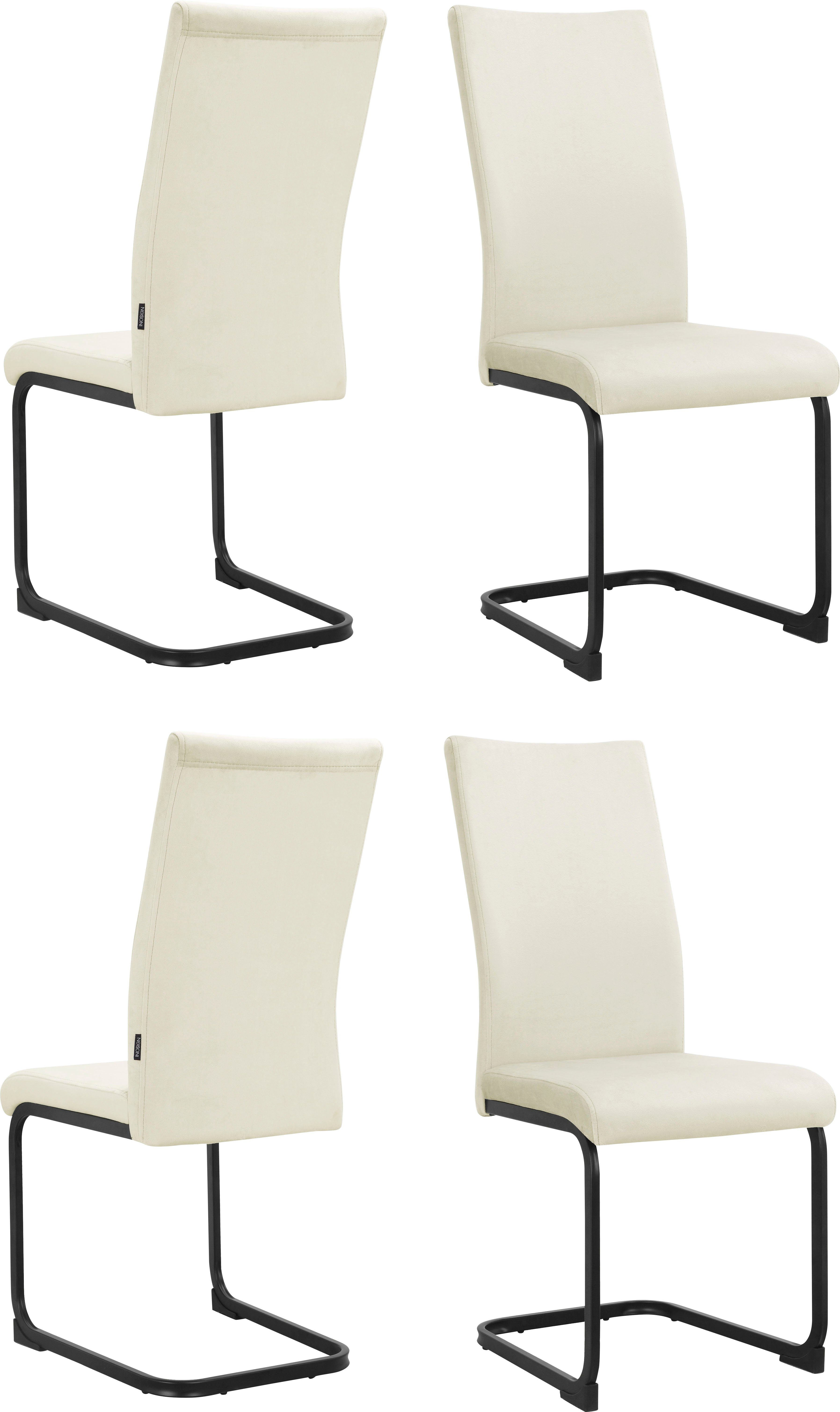 INOSIGN Essgruppe Darcel/Danny, (Set, 5-tlg), Freischwinger Esszimmerstuhl, Tisch mit festmontierter Platte