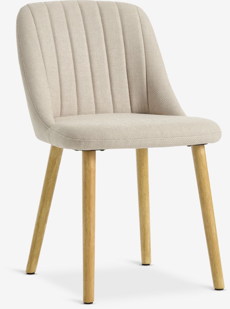 ADSLEV dining chair with armrests, beige fabric/oak color