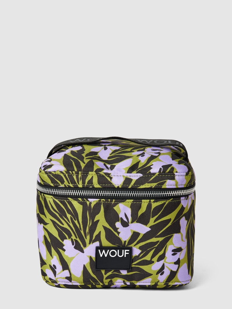Kosmetiktasche mit kurzem Henkel Modell 'Adri' in olivgrün