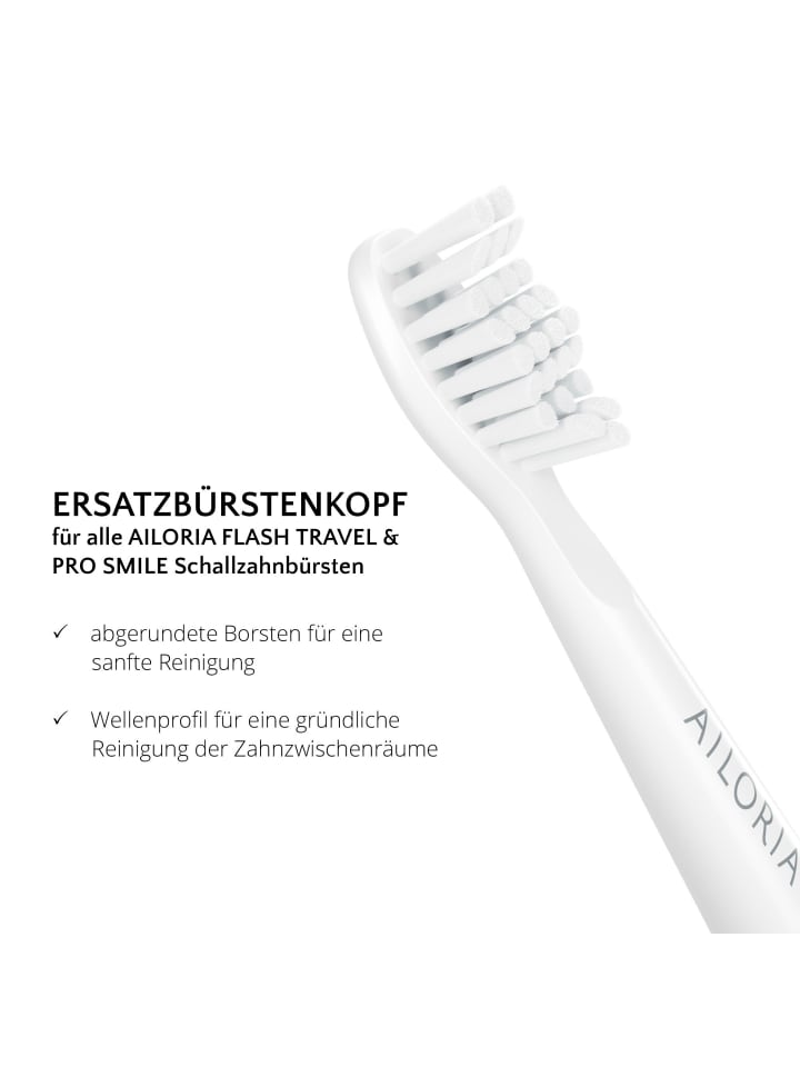 Ailoria PRO SMILE Ersatzbürstenköpfe 12er Set in weiß günstig kaufen onesize