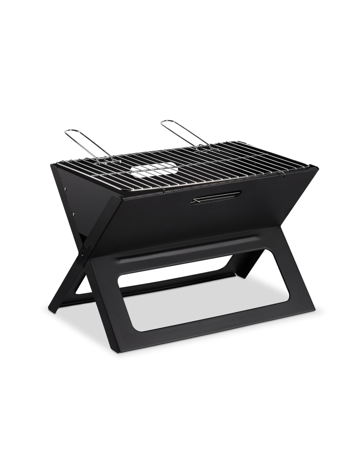 relaxdays Klappgrill in Schwarz - (B)45,5x (H)30 x (T)30 cm günstig kaufen onesize