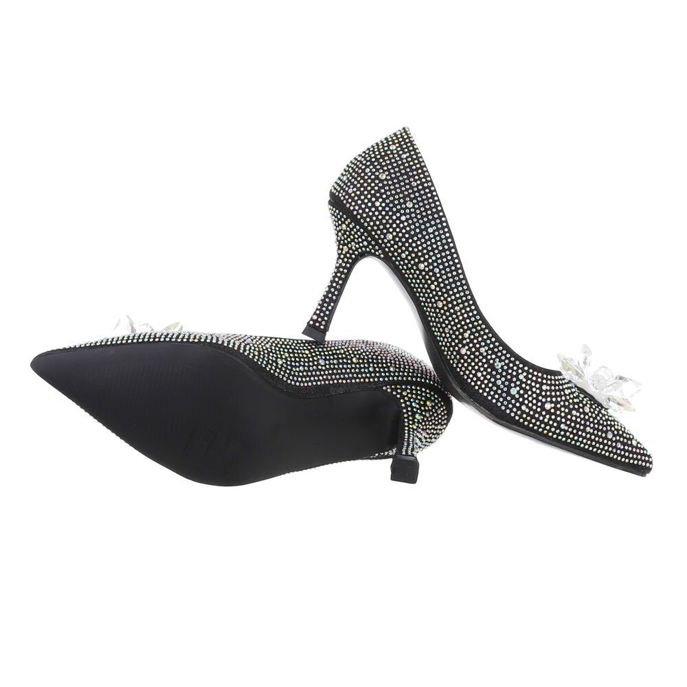 Ital-Design Damen Abendschuhe Party & Clubwear High-Heel-Pumps Pfennig-/Stilettoabsatz High Heel Pumps in Schwarz