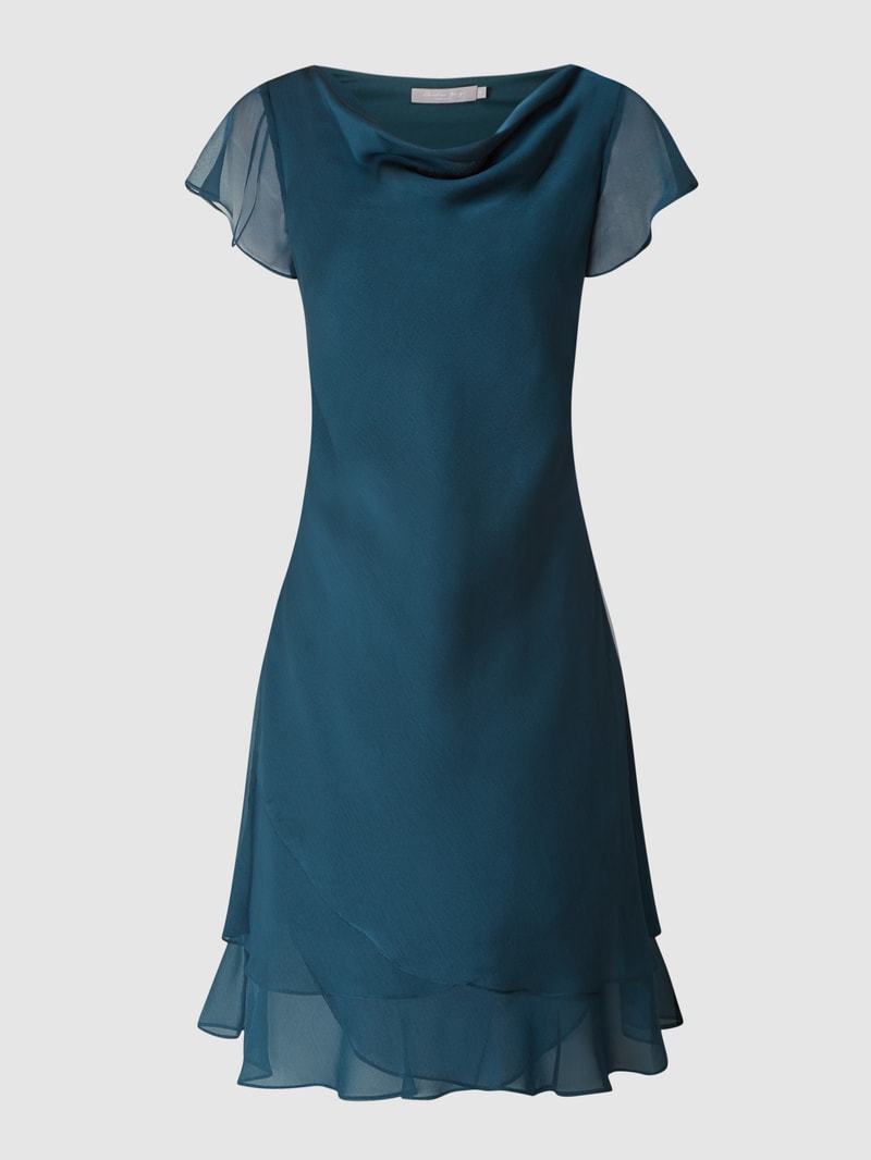 Cocktailkleid aus Chiffon in petrol meliert