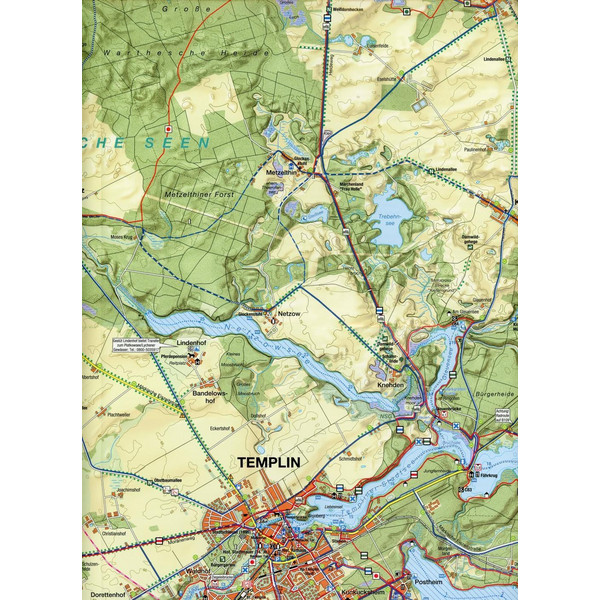 Templin 1 : 35 000 Rad-, Wander- und Gewässerkarte - Fahrradkarte
