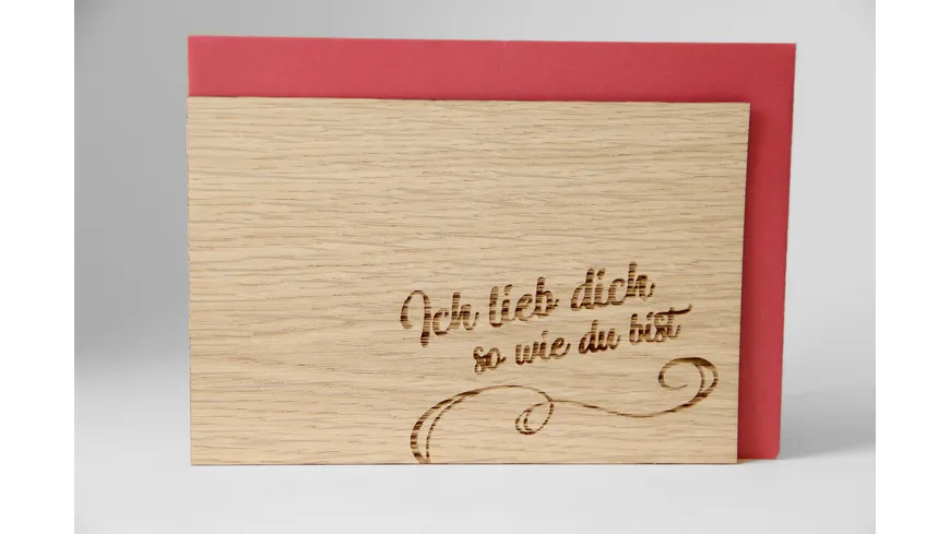 Original Holzgrußkarte - Ich lieb dich