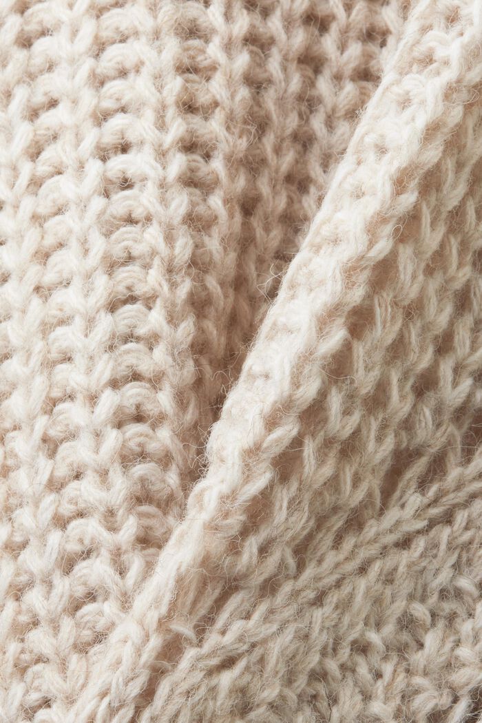Offenmaschiger Strick-Cardigan aus Wollmix