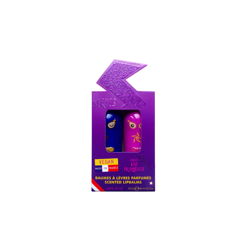 Inuwet Coffret Duo Super Héros Framboise / Kiwi Baume à lèvres Naturel & Vegan