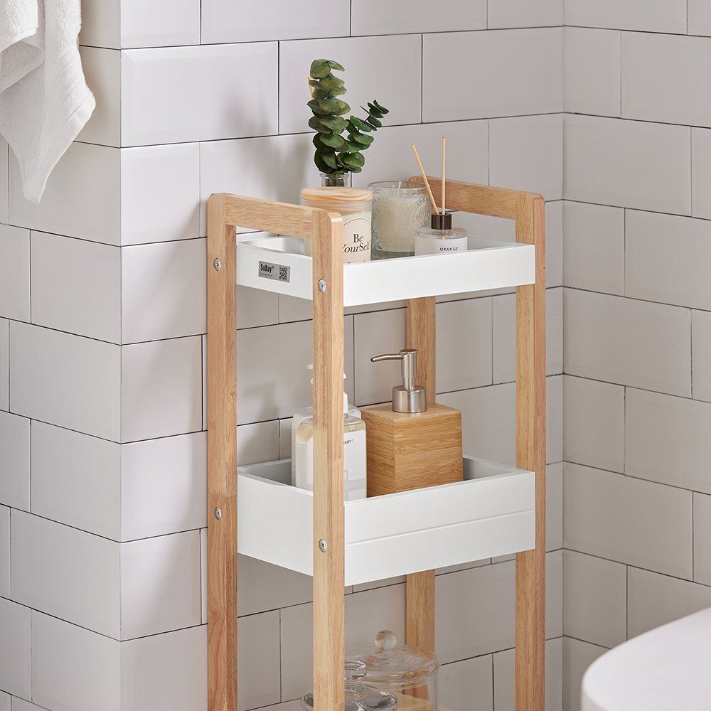 SoBuy Badregal FRG226, Standregal Küchenregal mit 3 Ablagefächern