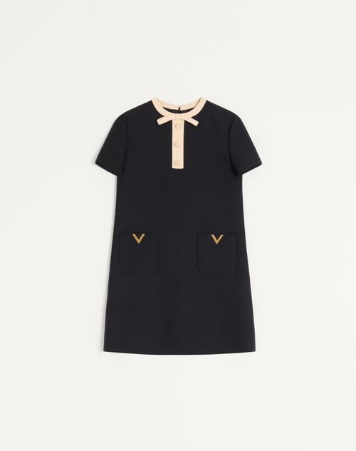 Vestido curto de crepe de alta costura