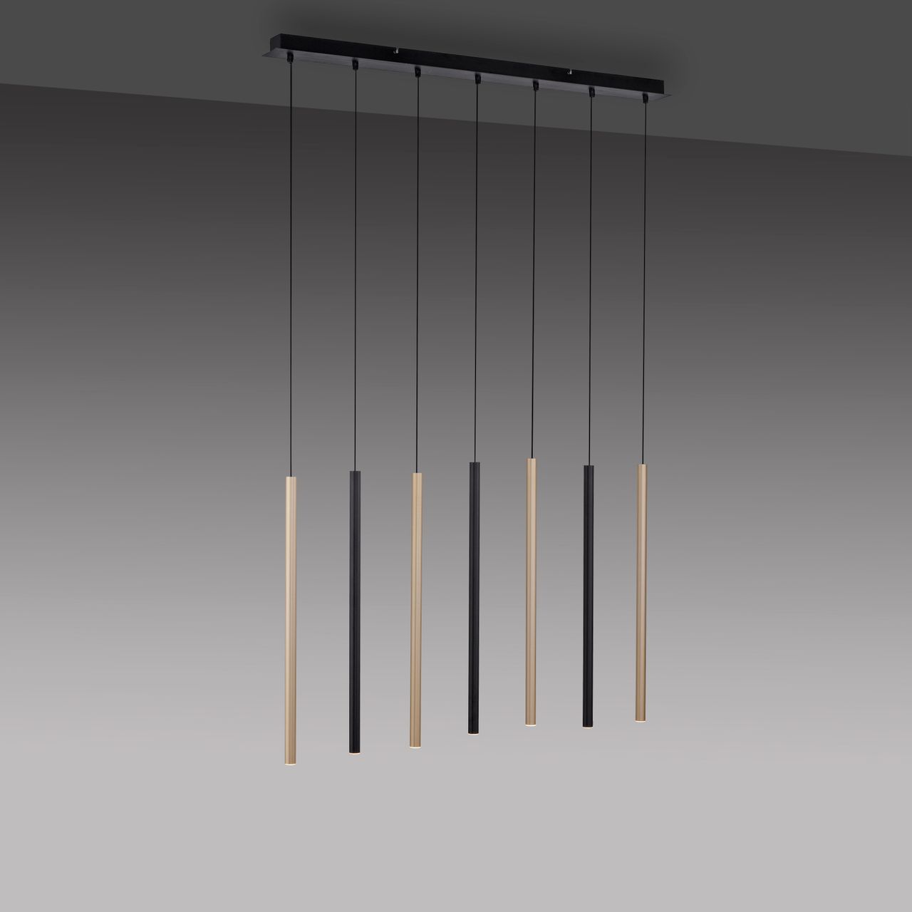 Paul Neuhaus LED Pendelleuchte FLUTE, stufenlos dimmbar, 3000 Kelvin, Schwarz