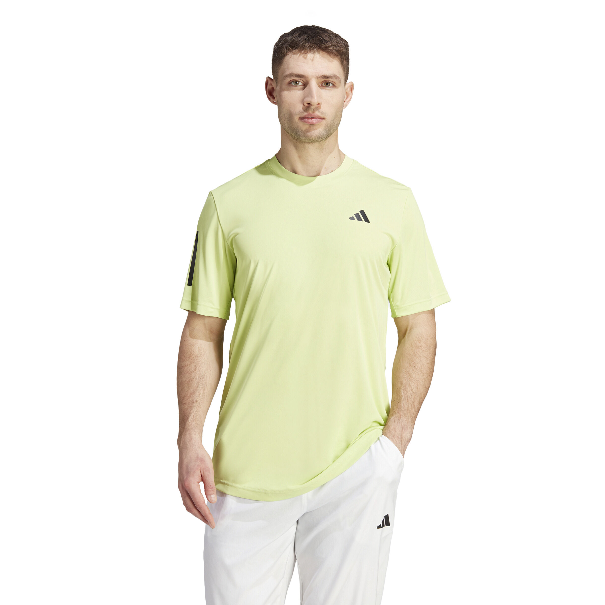 Club 3 Stripes T-Shirt Herren - Limette