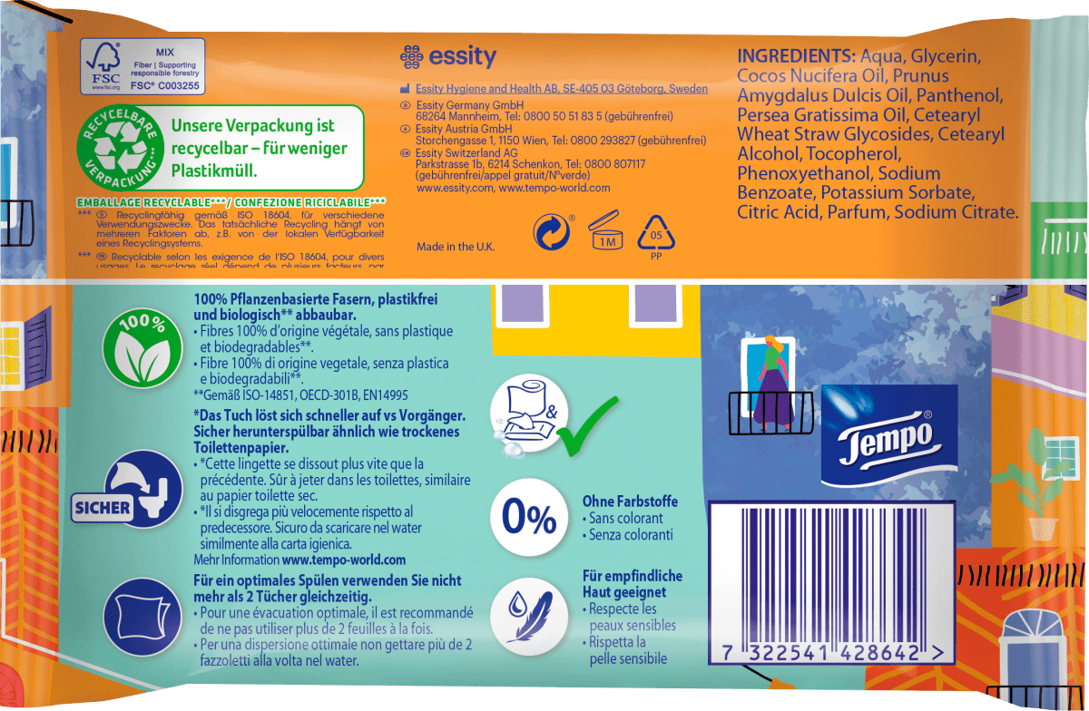 Feuchtes Toilettenpapier sanft & frisch (2x42 St), 84 St