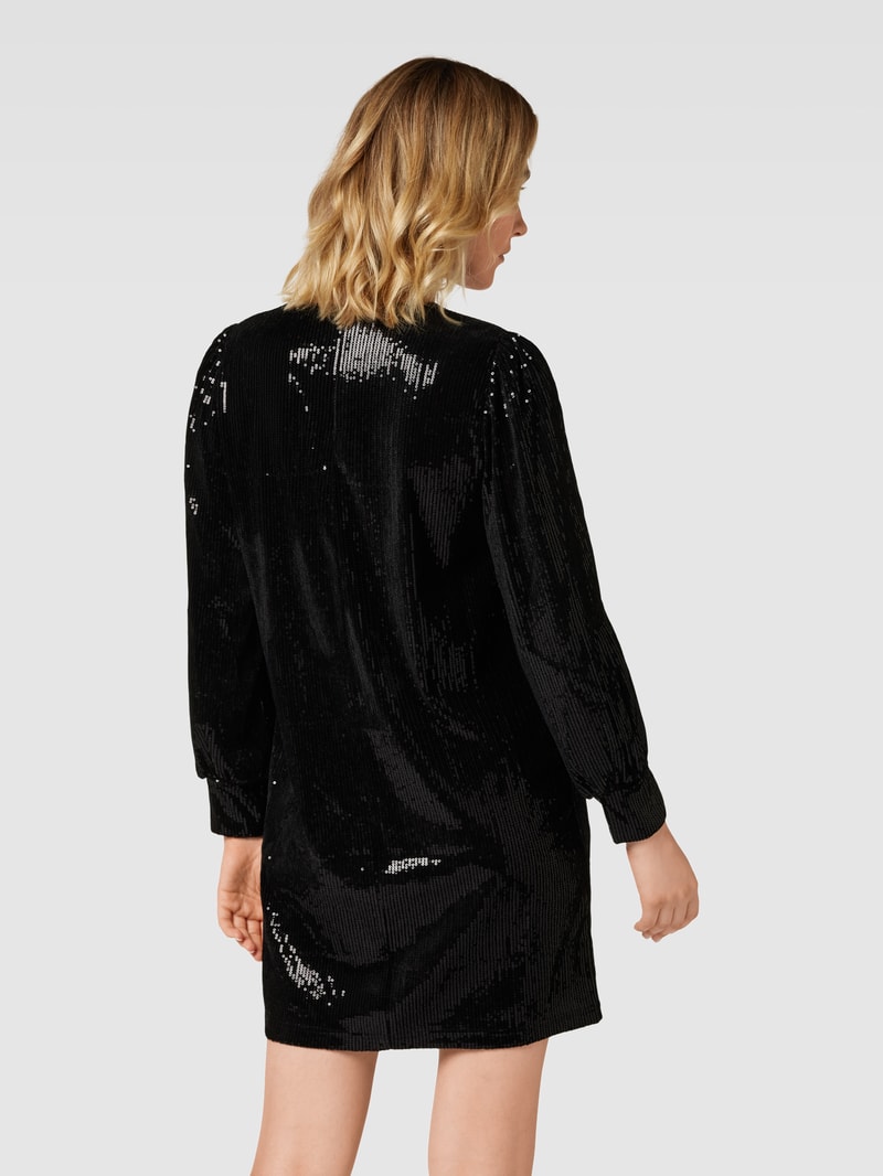 Minikleid mit Paillettenbesatz in schwarz