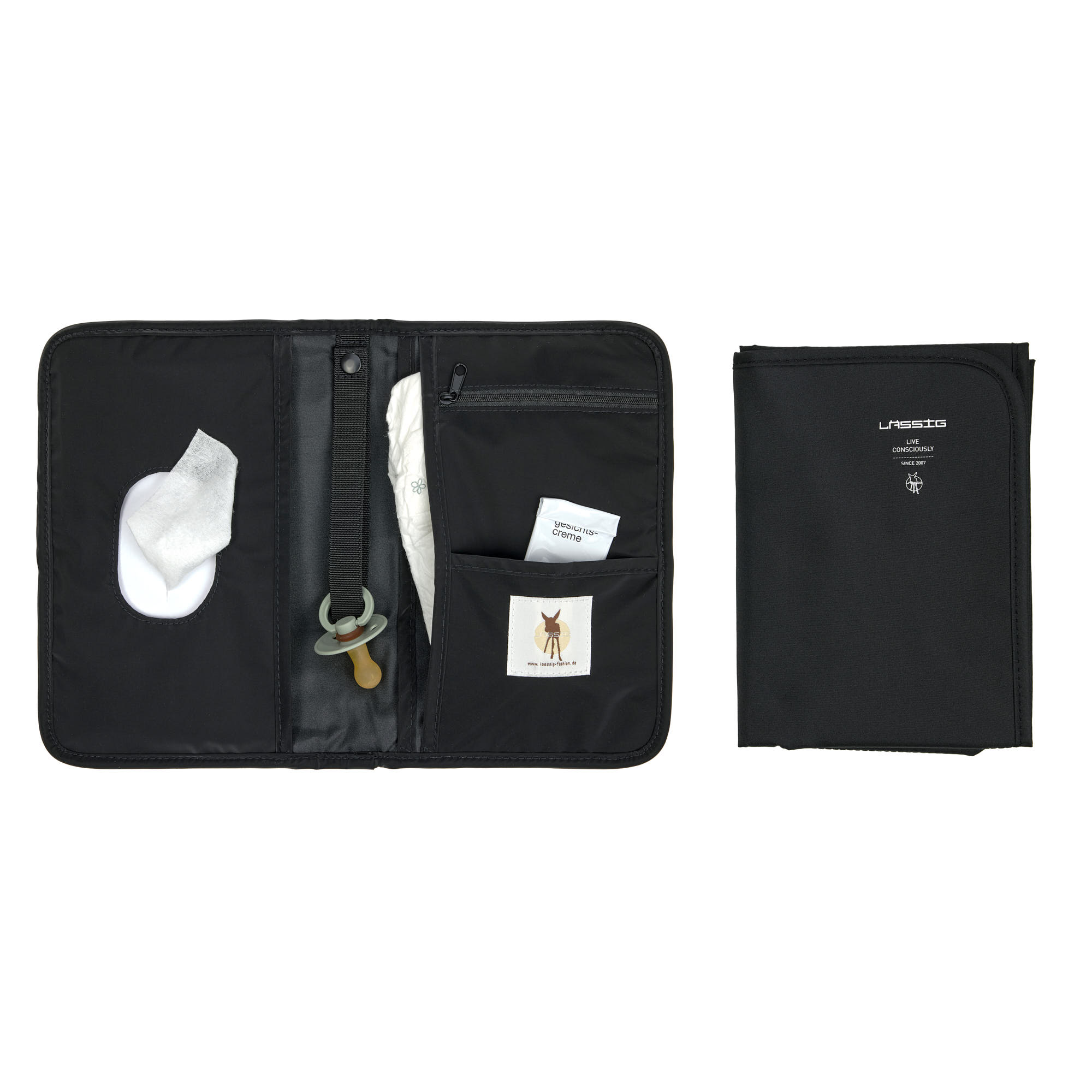 Windeltasche - kleine Wickeltasche, Schwarz