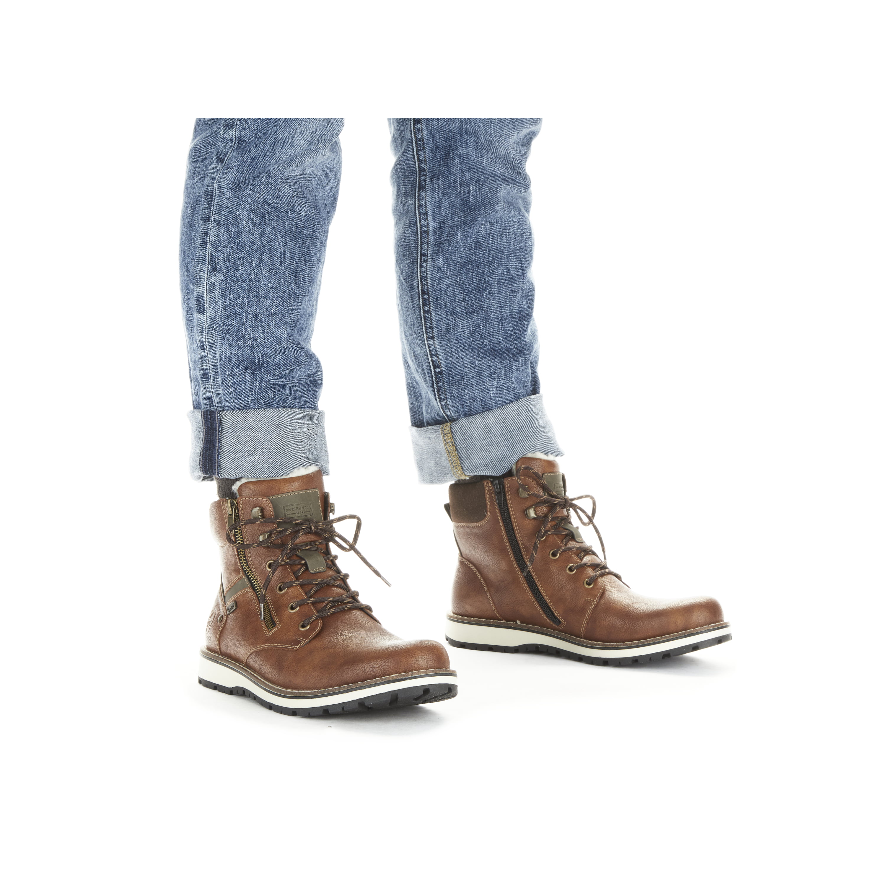 Rieker Herren Schnürstiefel karamellbraun